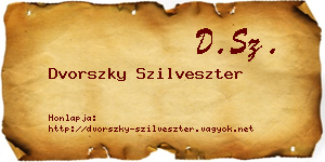 Dvorszky Szilveszter névjegykártya