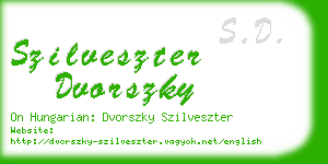 szilveszter dvorszky business card